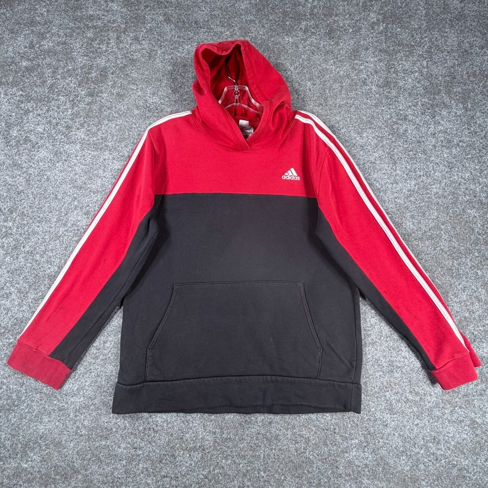 Adidas Hoodie Boys XL (18/20) Multicolor Colorblock Fleece Lined Kangaroo Pocket